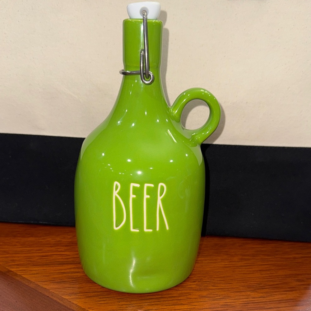 NEW Rae Dunn St. Patrick’s Day Ceramic Green ‘BEER’ Jug